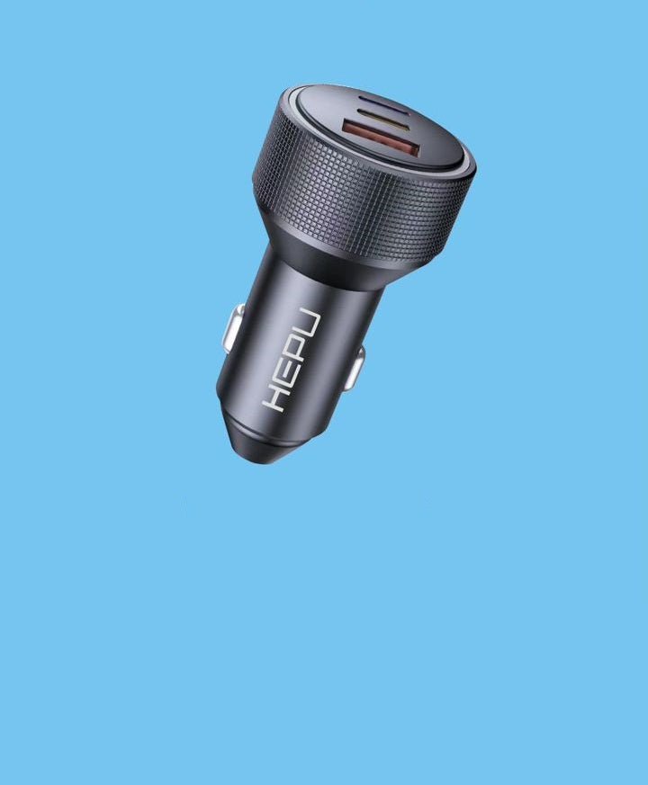 شاحن سيارة فائق السرعة بمنفذي USB