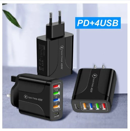 شاحن USB بأربعة منافذ