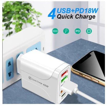 شاحن USB بأربعة منافذ