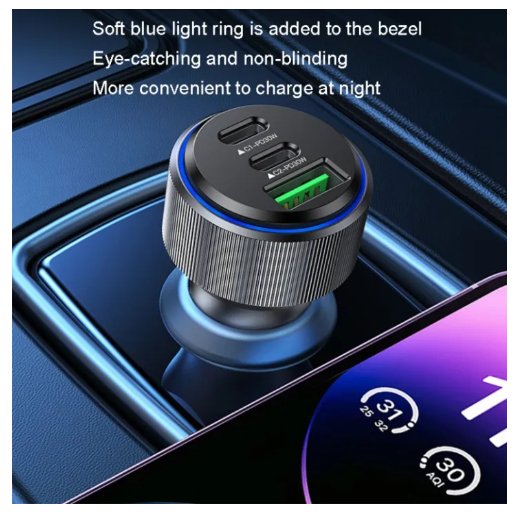 شاحن سيارة فائق السرعة بمنفذي USB