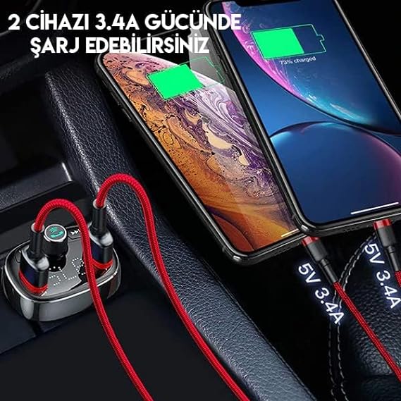شاحن سيارة MP3 بتقنية البلوتوث من النوع T